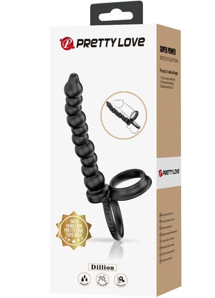 PRETTY LOVE - DILLION DOPPELTE PENETRATION COCK RING SCHWARZ