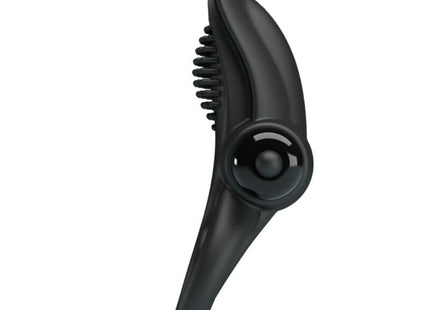 Schwarzer silikon anal vibrator mit borsten und abgerundetem steuerknopf aus pretty love doppelter vibrationsring klitorisstimulator