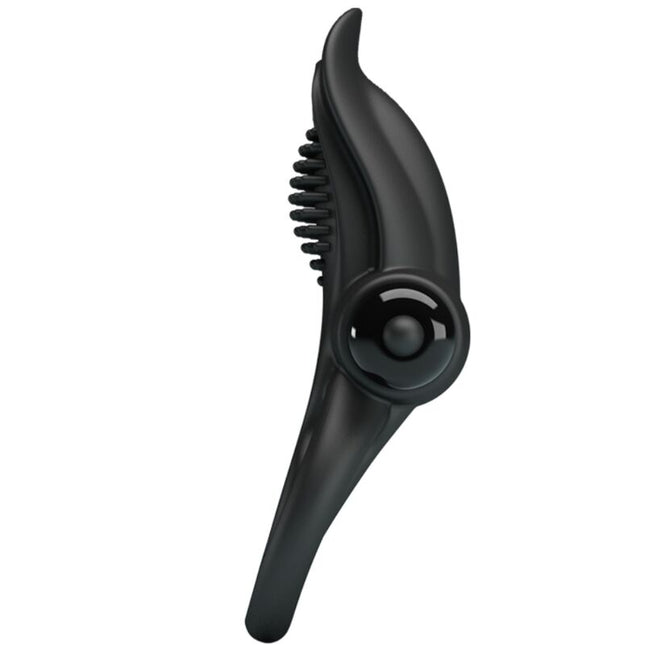 Schwarzer silikon anal vibrator mit borsten und abgerundetem steuerknopf aus pretty love doppelter vibrationsring klitorisstimulator