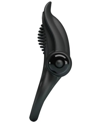 Schwarzer silikon anal vibrator mit borsten und abgerundetem steuerknopf aus pretty love doppelter vibrationsring klitorisstimulator