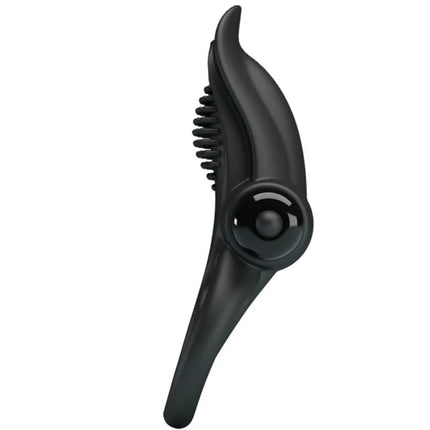 Schwarzer silikon anal vibrator mit borsten und abgerundetem steuerknopf aus pretty love doppelter vibrationsring klitorisstimulator