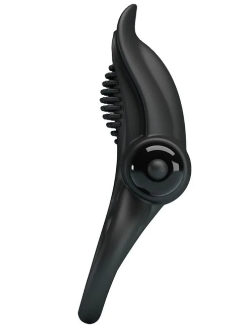 Schwarzer silikon anal vibrator mit borsten und abgerundetem steuerknopf aus pretty love doppelter vibrationsring klitorisstimulator