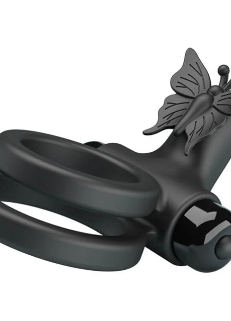 PRETTY LOVE - DOPPELVIBRIERRING MIT SCHWARZEM STIMULATOR - Penisring für Paare