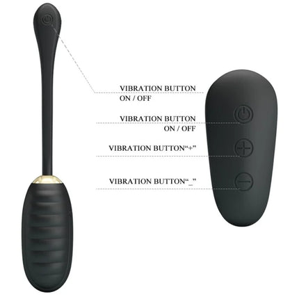 PRETTY LOVE - DOREEN LUXURY WIEDERAUFLADBARES VIBRIERENDES EI SCHWARZ MIT FERNBEDIENUNG - Vibrierendes Ei