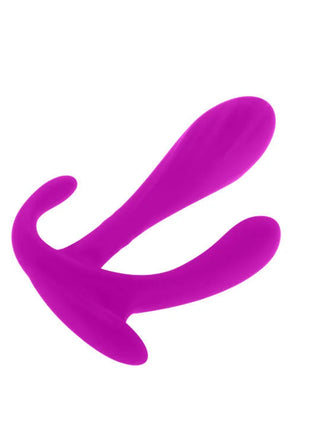 Vibranter violetter silikon-doppelstimulationsspielzeug edgar mit glattem, geschwungenem design von pretty love