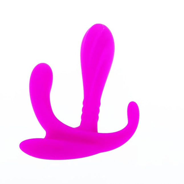 Vibranter pinker silikon erwachsenenspielzeug pretty love double stimulation edgar mit drei gebogenen prongs und glatter oberfläche