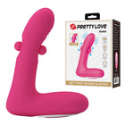 Pink silicone vibrator mit gebogenem design und zwei seitlichen rundlichen hervorsprüngen von pretty love duden