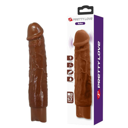 Brauner silikon vibrator rufus von pretty love modell duke realistic 23,5 cm lang mit 4,8 cm durchmesser