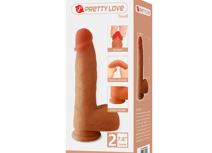 PRETTY LOVE - DUVALL REALISTISCHER DILDO MIT SAUGNAPF 19,3 CM -Ø- 4,5 CM
