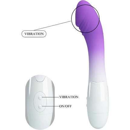 Pretty love elemental g-spot vibrator mit 30 vibrationen in lila aus silikon mit fernbedienung und gradientdesign