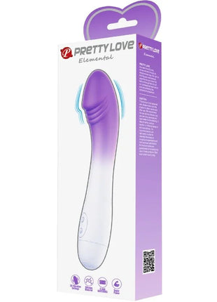 Lila und weißer gradient silikon g-punkt vibrator mit 30 vibrationen in hübscher elemental verpackung von pretty love