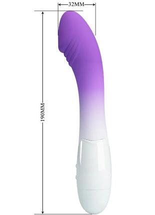 Pretty love elemental g-spot vibrator in lila mit glattem, gebogenem silikon und violett-weißem verlauf