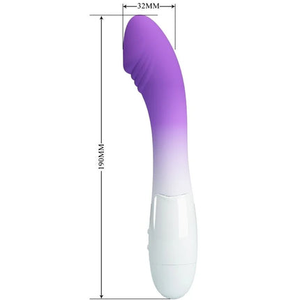 Pretty love elemental g-spot vibrator in lila mit glattem, gebogenem silikon und violett-weißem verlauf