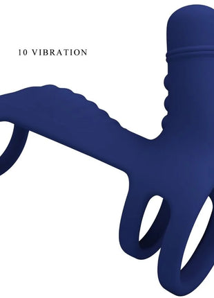 PRETTY LOVE - ELISH VIBRATIONSRING MIT VERLNGERUNG BLAU - Penisring mit Vibration