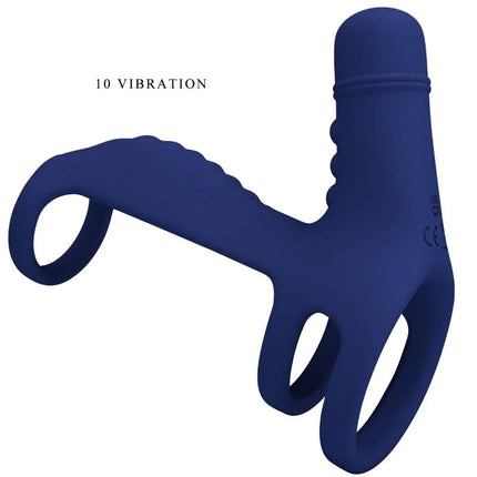 PRETTY LOVE - ELISH VIBRATIONSRING MIT VERLNGERUNG BLAU - Penisring mit Vibration