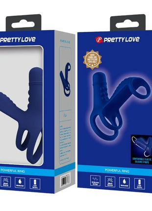 PRETTY LOVE - ELISH VIBRATIONSRING MIT VERLNGERUNG BLAU - Penisring mit Vibration