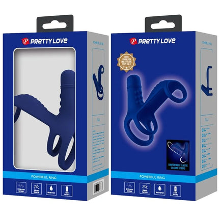 PRETTY LOVE - ELISH VIBRATIONSRING MIT VERLNGERUNG BLAU - Penisring mit Vibration
