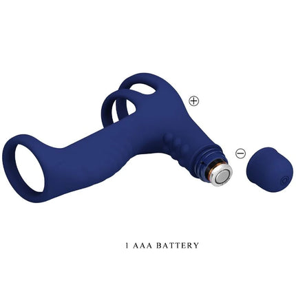 PRETTY LOVE - ELISH VIBRATIONSRING MIT VERLNGERUNG BLAU - Penisring mit Vibration