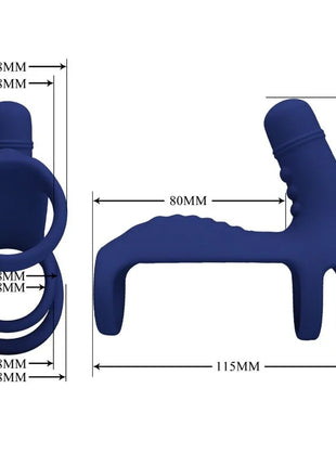 PRETTY LOVE - ELISH VIBRATIONSRING MIT VERLNGERUNG BLAU - Penisring mit Vibration