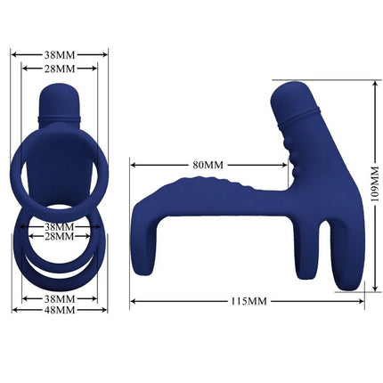 PRETTY LOVE - ELISH VIBRATIONSRING MIT VERLNGERUNG BLAU - Penisring mit Vibration