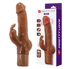 Brauner pretty love ellison realistischer rabbit vibrator aus silikon mit strukturierter oberfläche 22,6 cm lang