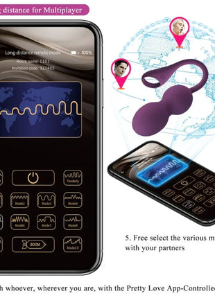 PRETTY LOVE - ELVIRA KEGEL BALLS APP FERNBEDIENUNG - LILA - Vibrierendes Ei