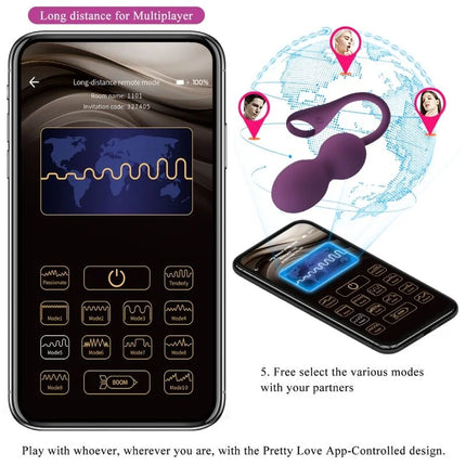 PRETTY LOVE - ELVIRA KEGEL BALLS APP FERNBEDIENUNG - LILA - Vibrierendes Ei
