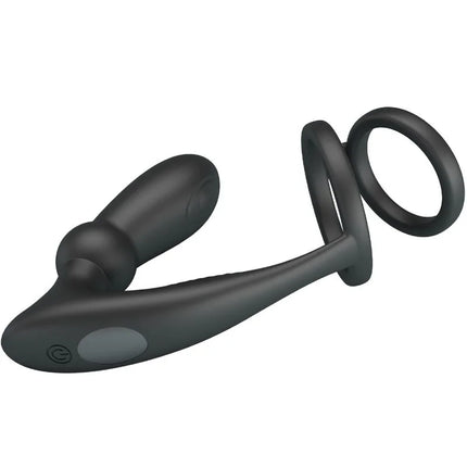 PRETTY LOVE - EMONI PENISRING + ANAL PLUG 12 VIBRATIONEN SCHWARZ - Analplug