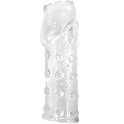 Transparent silikon kondom von Pretty Love mit engen und voluminosen passform und strukturierten kreis- und sternförmigen noppen