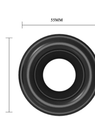 Schwarzer runder grommet 55mm durchmesser für pretty love erektionspumpe mit barometer sicht von vorne