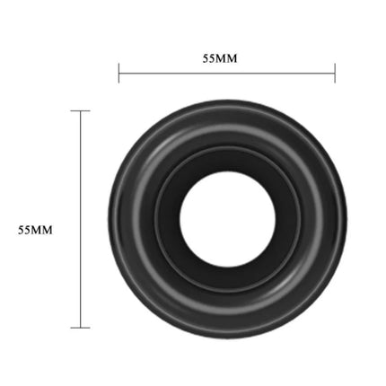 Schwarzer runder grommet 55mm durchmesser für pretty love erektionspumpe mit barometer sicht von vorne
