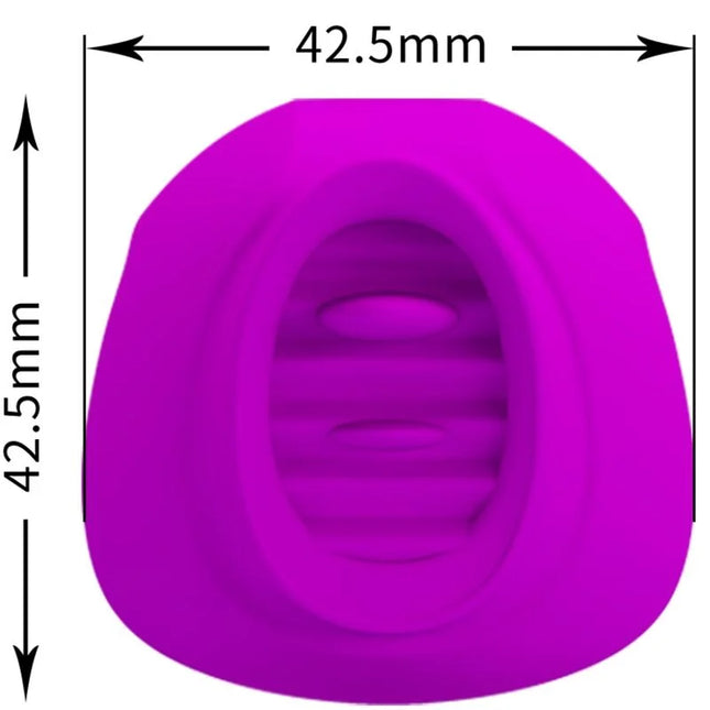 Vibranter lila silikonplug mit strukturierter ovaler form 42,5 x 42,5 mm in pretty love estelle zungen-klitoris-stimulator