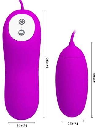 Pretty love eunice vibrierendes ei mit magentafarbenem silikonkörper und weißem bedienfeld mit power- und modustasten