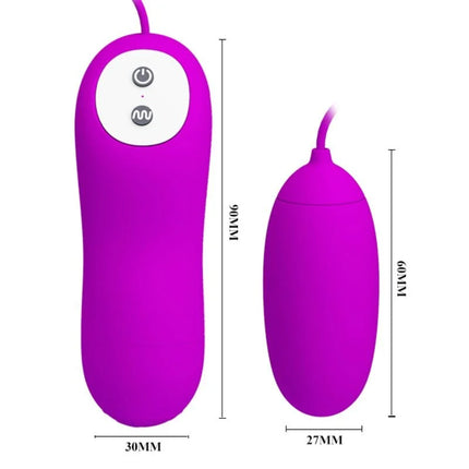 Pretty love eunice vibrierendes ei mit magentafarbenem silikonkörper und weißem bedienfeld mit power- und modustasten