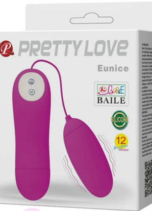 Lila silikon vibrator eunice von pretty love mit schlankem design und bedientasten am griff