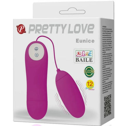Lila silikon vibrator eunice von pretty love mit schlankem design und bedientasten am griff