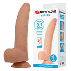 Pretty love fabian flexibler dildo in pfirsichfarbenem silikon mit 9,1 zoll, saugkapselfunktion und flexiblem design