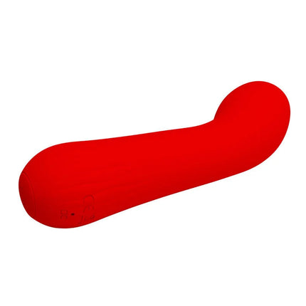 Vibrant roter silikon vibrator pretty love faun mit glatten abgerundeten konturen und leicht konischer form