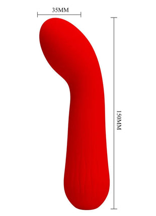 Vibrant roter faun vibrator von pretty love aus glattem silikon mit ergonomischem gebogenem design