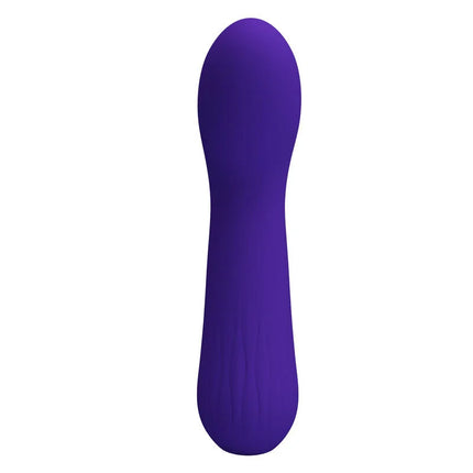 Lila silikon vibrator mit glatten runden konturen und leicht konischem design von pretty love faun vibrator