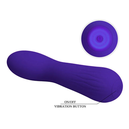 Prätty love faun vibrator lila silikonvibrator mit glattem, gebogenem design und integriertem an- und ausschalter