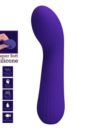 Lila superweicher silikon vibrator pretty love faun mit glattem, geschwungenem design