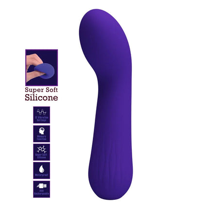 Lila superweicher silikon vibrator pretty love faun mit glattem, geschwungenem design