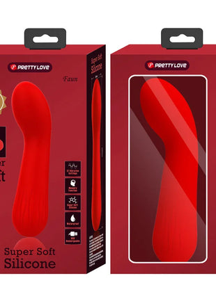 Roter pretty love faun vibrator aus superweichem silikon für sanfte und angenehme anwendung