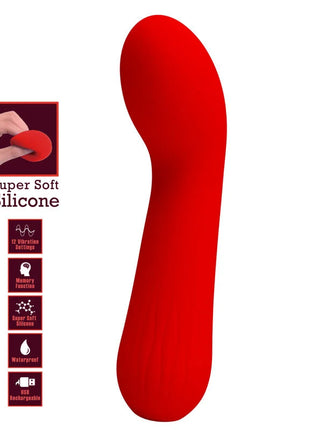 Roter superweicher silikon vibrator pretty love faun mit 12 vibrationsstufen und speicherfunktion