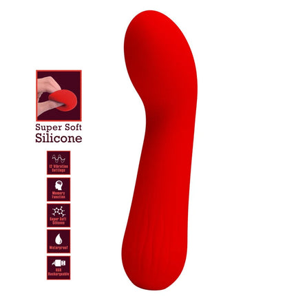 Roter superweicher silikon vibrator pretty love faun mit 12 vibrationsstufen und speicherfunktion