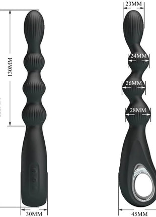 PRETTY LOVE - FEDERER ANALVIBRATOR 12 VIBRATIONEN SCHWARZ