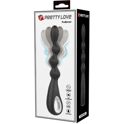 PRETTY LOVE - FEDERER ANALVIBRATOR 12 VIBRATIONEN SCHWARZ
