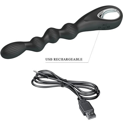 PRETTY LOVE - FEDERER ANALVIBRATOR 12 VIBRATIONEN SCHWARZ