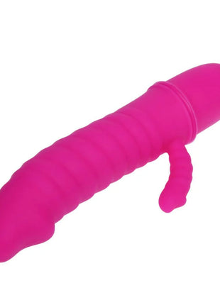 Vibrant pink silikon vibrator mit gerillter oberfläche und gebogenem griff von pretty love flirtation arnd vibrator